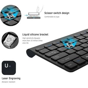 2.4 Ghz Draadloze Toetsenbord En Muis Set Mini Muis Ultra-Dunne Toetsenbord Voor Laptop Computer Tablet