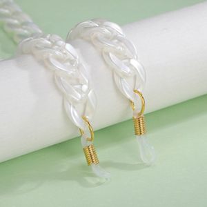 Teamer Parel-Wit Acryl Zonnebril Keten Vrouwen Lanyards Glazen Kettingen Riemen Anti-Slip Brillen Accessoires Hals Holder