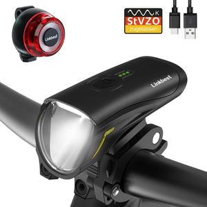 Linkbest 50 Lux USB Oplaadbare Fiets Licht Set Fiets Licht-Osram Led-Dichtbij Zone-Side Licht -Fit ALLE FIETSEN