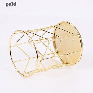 Make Storage Mand Rose Gold Iron Art Nordic Tafel Make-Up Cosmetische Organizer Lipstick Brush Pen Houder Bureau Decor