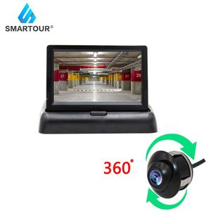 Smartour 4.3 Inch Opvouwbare Auto Monitor Tft Lcd-scherm Camera Reverse Voertuig Camera Parking System Voor Auto Achteruitkijkspiegel Monitoren