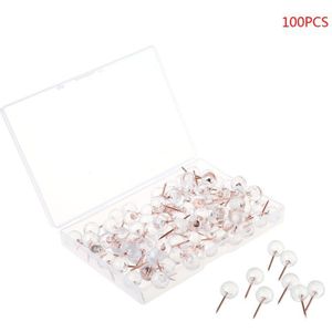 100Pcs Rose Gold Pushpins Thumb Punaise Board Ronde Bal Tekening Muur Studs