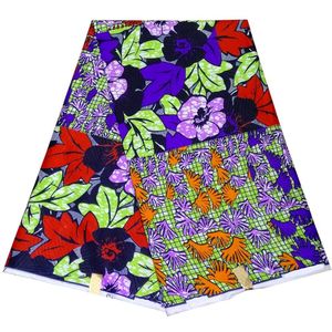 Laatste Afrikaanse Kleurrijke Bloemenprint Wax Stof Ankara Polyester Stof Echte Wax Voor Party Jurken