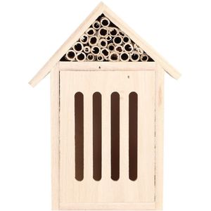 1Pc Tuin Outdoor Houten Insect Bee Huis Hout Bug Kamer Onderdak Nestkastje Decoratie