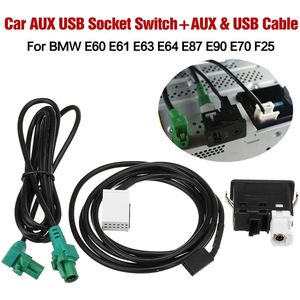 Auto Aux-In Usb Aux Schakelaar Draad Kabel Adapter Voor Bmw E60 E61 E63 E64 E87 E90 E70 F25 f01 F02 F03 F04 F12 F13