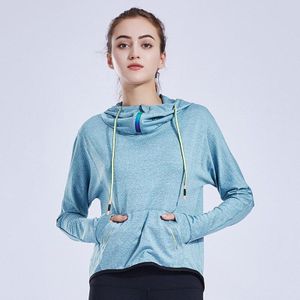 Losse Ongedwongen Capuchon Sport Top Rits Blouse Vrouwen Running Jas Fitness Lange Mouwen