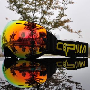 Skibril Volledige Spiegel UV400 Anti-fog Grote Ski Masker Bril Skiën Mannen Vrouwen Sneeuw Snowboard Goggles 3 Lens