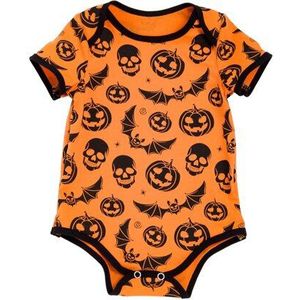 Korte Mouwen Baby Romper Halloween Meisjes & Jongen Kleding Schedel Cartoon Print Baby Jumpsuit Katoen Pasgeboren Kleding R130S