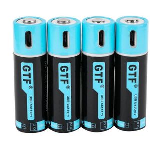 Gtf 100% Capaciteit 1.5V 1500 Mah Aa Li-Ion Batterij 2250mwh Li-Polymeer Met Usb Oplaadbare Lithium Usb Batterij + Usb Kabel