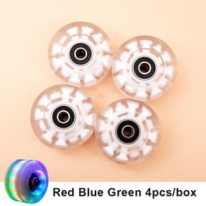 4 Stuks Duurzaam Lichtgevende Roller Skate Wielen Met Lagers Geschikt Voor Dubbele Rij Schaatsen En Skateboard Whshopping