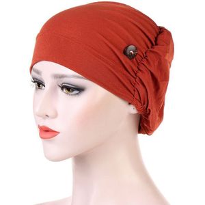 Elastische Katoenen Tulband Hoed Effen Kleur Warme Winter Hoofddoek Motorkap Innerlijke Hijaabs Cap Moslim Hijab Vrouwelijke Hoofddeksels