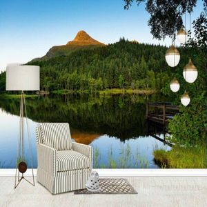 Home Improvement 3D Behang voor Muren 3d Decoratieve Vinyl Behang Europese moderne Lake landschap achtergrond muur behang