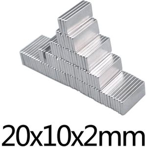 10-50 Stuks 20X10X2 Mm Zeldzame Aarde Magneet 20mmX10mm Blok Rechthoekige Magneten 20X10X2 Mm Permanente Neodymium Magneet 20*10*2 Mm