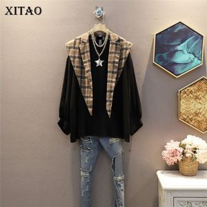 Xitao Onregelmatige Blouse Mode Vrouwen Elegante Tweedelige Set Herfst Elegante Minderheid Casual Stijl Losse Shirt WJ1116