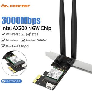 3000Mbps Wifi 6 Pci-E Netwerkkaart 802.11ax/Ac Dual Band 2.4G/5Ghz Draadloze Intel Ax 200 Pci Express Wi-fi Bluetooth 5.1 adapter