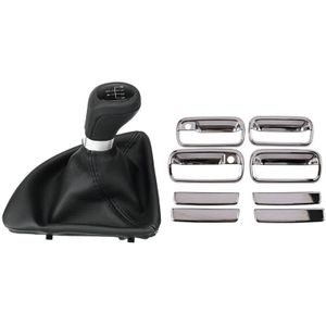 2 Set Auto Accessoires: 1 Set 5 Speed Pookknop Met Stofkap & 1 Set Auto Handvat Deur Kom Cover Chrome