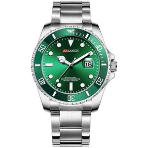 Arlanch Mannen Lichtgevende Grote Heren Wijzerplaat Horloges Quartz Horloge Voor Mannen Groene Man Klok Sport Horloge Mannen relogio Masculino