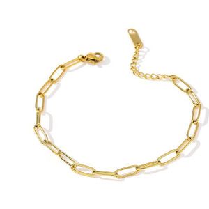 Yhpup Verklaring Dunne Chain Bangle Armband Roestvrij Stalen Armband Gouden Kleur Metalen Sieraden Voor Vrouwen Enkelbandje