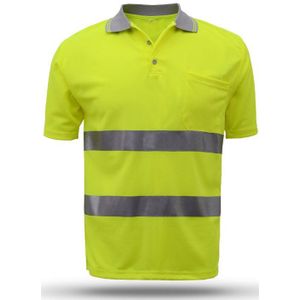 Mode En Veiligheid Reflecterende Veiligheid Werk Shirt Heren Zomer Shirt Hoge Zichtbaarheid Voor Werken Outdoor Nachts