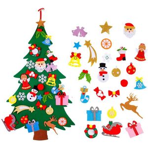 Kids Diy Vilt Kerstboom Kerst Decoratie Voor Thuis Navidad Jaar Kerst Ornamenten Kerstman Xmas Tree