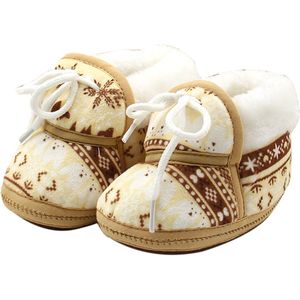Mode Pasgeboren Baby Booties Winter Warm Bont Gevoerde Lace Up Crib Schoenen Non-Slip Soft Sole Baby Prewalkers Accessoire 0-18 Maanden