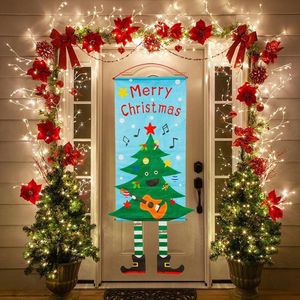 Vrolijk Kerstfeest Decoratieve Deur Banner Opknoping Ornamenten Kerst Decoraties Voor Huis Veranda Teken Outdoor