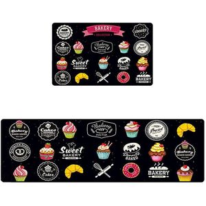 1/2Pcs Anti-Slip Cartoon Keuken Mat Kleur Brood Cake Entree Bed Tapijt Slaapkamer Eettafel Deco moderen Art Vloerkleed