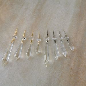 10 Stks/partij Ijspegel + Vlinder Pins + Achthoekige Kralen Kroonluchter Kristal Hanger Glas Opknoping Hanger Voor Lamp Decoratie