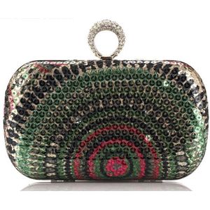 Trouwjurk Tas Vrouwen Clutch Portemonnees Knuckle Ringen Pailletten Avondtasje Party Bruid Portemonnee Dag Clutch Strass Make-Up Tas