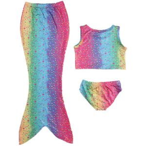 4-8T Kids Meisjes Mermaid Tail Bikini Met Monofin Badmode 3Pcs Kostuums Badpak Beachwear Zomer Flippers Baden pak