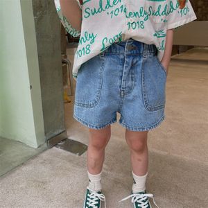 Meisjes Denim Shorts Zomer 2022 Kinderen Koreaanse Casual Kleding Mode Jongens Pocket Broek