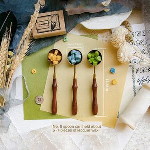 Zegellak Lepel Messing/Staal Afdichting Stempel Lepels Met Palissander Handvat Voor Wedding Post Vintage Craft Decor Card maken