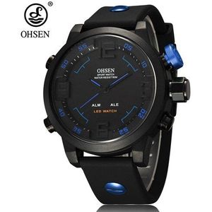 ohsen digitale quartz sport mannen army horloge horloge mannelijke 5ATM Zwemmen rubber band casual hand klok