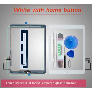 Voor Ipad Air 1 Touch Screen Digitizer Met Home Button En Flex Kabel + Volledige Gereedschap + Gehard Glas A1474 a1475 A1476