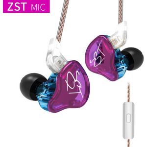 Kz Zst Dd Ba Heavy Bass Oortelefoon Headset Hifi Oortelefoon Ijzer 4 Core Controle Muziek Beweging Uitwisseling Bluetooth Kabel Zsn AS10 ES4
