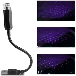 Auto LED Dak Star Night Light Projector Rood paars star dome sfeer Decoratieve Lamp 360 graden rotatie Flexibele met USB
