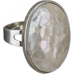 1 PC Zilver Kleur Plated Natuurlijke Parelmoer Abalone Shell Vinger Ring Unisex Verstelbare Open Manchet Volledige Ringen Vrouwen mannen