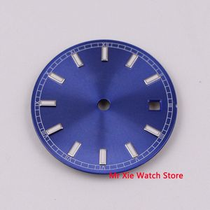 29 Mm Blauw Wijzerplaat Horloge Gezicht Auto Datum Venster Horloge Dial Fit Voor Automatisch Uurwerk Horloge