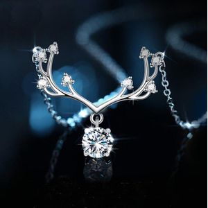 Echte 1ct 2ct Moissanite Herten Hanger 925 Sterling Zilver Rose Gouden Ketting Voor Vrouwen Sparkling Wedding Party Fijne Sieraden