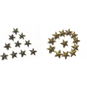 50 Pcs 2 Kleur Gemengde Star Studs Metalen Klauw Kralen Nailhead Punk Klinknagels Met Spikes (20mm)