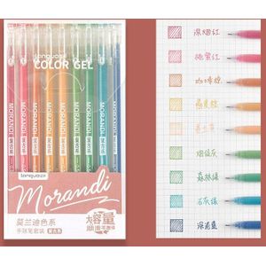 9 Stks/set Morandi Gel Pen Multi Gekleurde Gel Inkt Pennen Vintage 0.5Mm Schrijftafeltje Tekening Pen Briefpapier Cadeau Voor Kinderen kantoorbenodigdheden