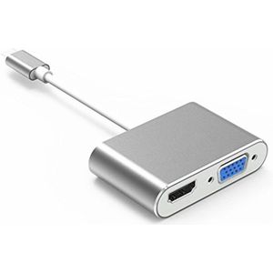 Laptop USB Type C Docking Station, USB Type C HDMI VGA Adapter, for MacBook Air Pro Dell XPS Hp Elitebook Lenovo Thunderbolt 3