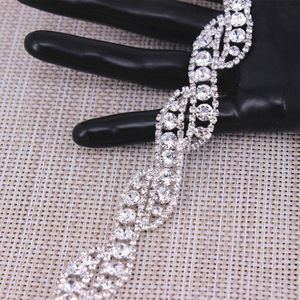 Shiny Glas Crystal Ketting Rhinestone Trim Silver Crystal Chain Decoratie Trouwjurk Accessoires