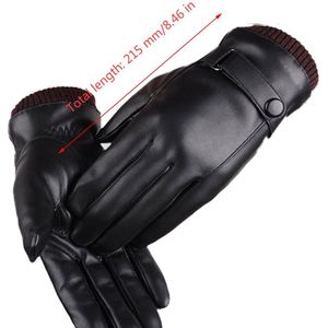 Zachte Pu Leer Vrouwen Mannen Handschoenen Touch Screen Winter Warme Voering Handschoenen Volledige Vinger Casual Outdoor Fietsen Handschoenen