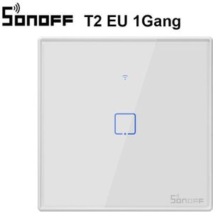 Sonoff T2 T3EU Panel WiFi RF433Mhz/APP/Touch Control Draadloze Smart Lichtschakelaar 1 2 3 Gang Muur glas Alexa EWelink Controle