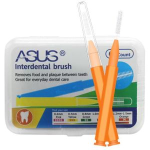 60Pcs 0.6-1.5Mm Interdentale Borstels Gezondheidszorg Tand Push-Pull Escova Verwijdert Voedsel En Plaque Beter tanden Mondhygiëne Tool