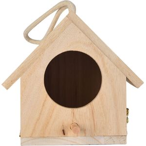 Houten Nest Huis Vogel Doos Houten Vogel Huis Nest Creatieve Muur Gemonteerde Outdoor Vogelhuisje Houten Doos Birdhouse Ronde Deur # LR2