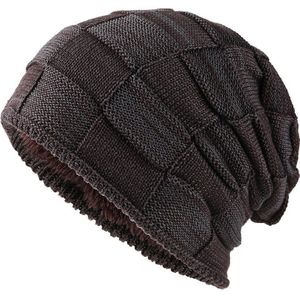 Herfst/Winter Veelzijdige Twee-Kleur Vierkante Trui Voor Mannen Gebreide Muts Plus Fluwelen Oor Bescherming Te Houden warm