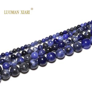 Fijne AAA 100% Natuurlijke Blauwe Sodaliet Ronde Natuursteen Kralen Voor Sieraden Maken DIY Armband Ketting 4/6/ 8/10/12mm 15''