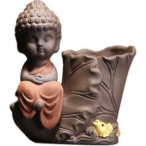 Desktop Paars Zand Boeddha Standbeeld Boeddhisme Boeddha Beeld Keramische Kleine Vaas Woonkamer Decoratie